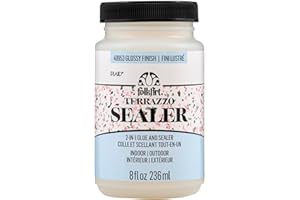 FolkArt Terrazzo Flakes 2-in-1 Sealer with a Gloss Finish Perfect for DIY Indoor and Outdoor Arts and Crafts Projects, 8 oz, 