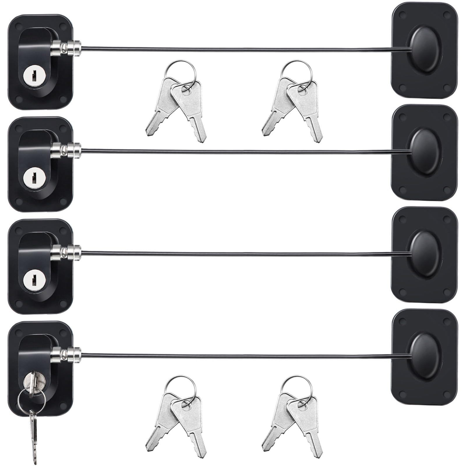 Photo 1 of Hotop 4 Pack Fridge Cabinet Locks for Kids with Keys Self Adhesive Child & Baby Toddlers Proofing Mini Safety Locks for Refrigerator Deep Freezer Drawers Doors Latch(Black)