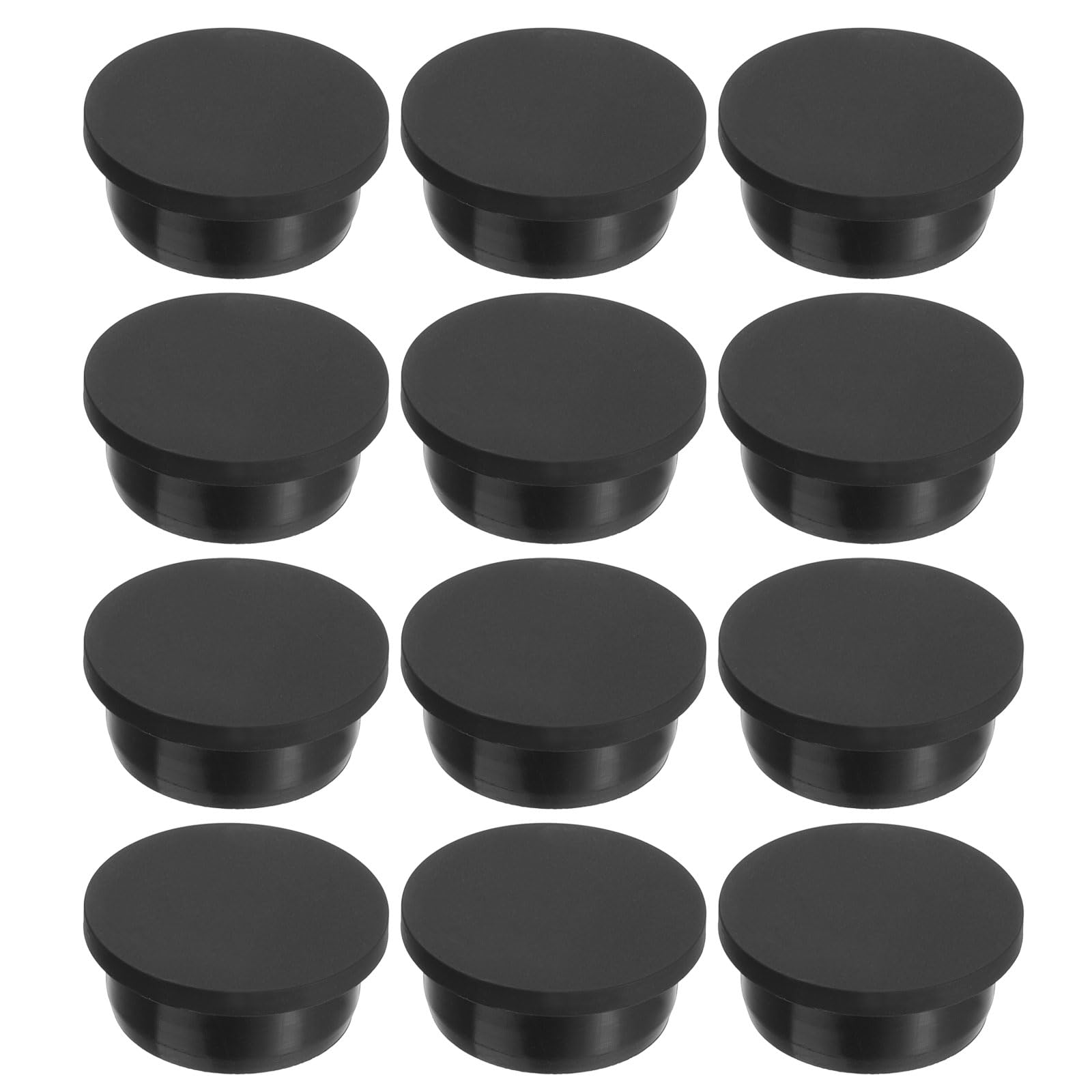 PATIKIL 33.3mm Diameter Rubber Hole Plugs, 12 Pcs Silicone Rubber Round Hole Stoppers for 32-33mm Hole, Black