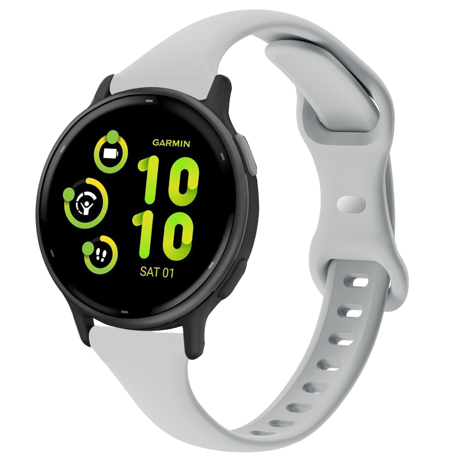 TUCOMO Slim Silicone Watch Bands Compatible with Garmin Vivoactive 5/Vivoactive 6, Thin Soft Narrow Sport Replacement Wristband Straps for Garmin Vivoactive 3/3 Music