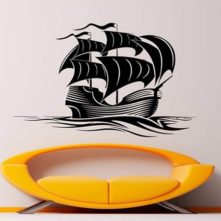 Yologg 42x68cm Nautique Bateau Decal Bateau A Voile Art Vinyle