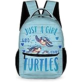 ZCJB-WSRY Sea Turtle Backpack for Kids Girls Boys School, 16 Inches Cute Sea Turtle Theme Bookbag, Adjustable, Lightweight, Large Capacity, Colorful Backpack for School