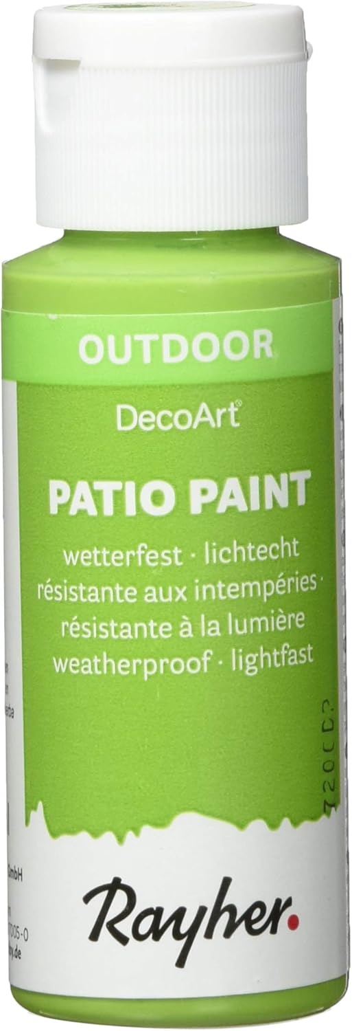 Rayher 38610422 Patio Paint, grasgrün, Flasche 59 ml, wetterfeste Acrylfarbe für Den