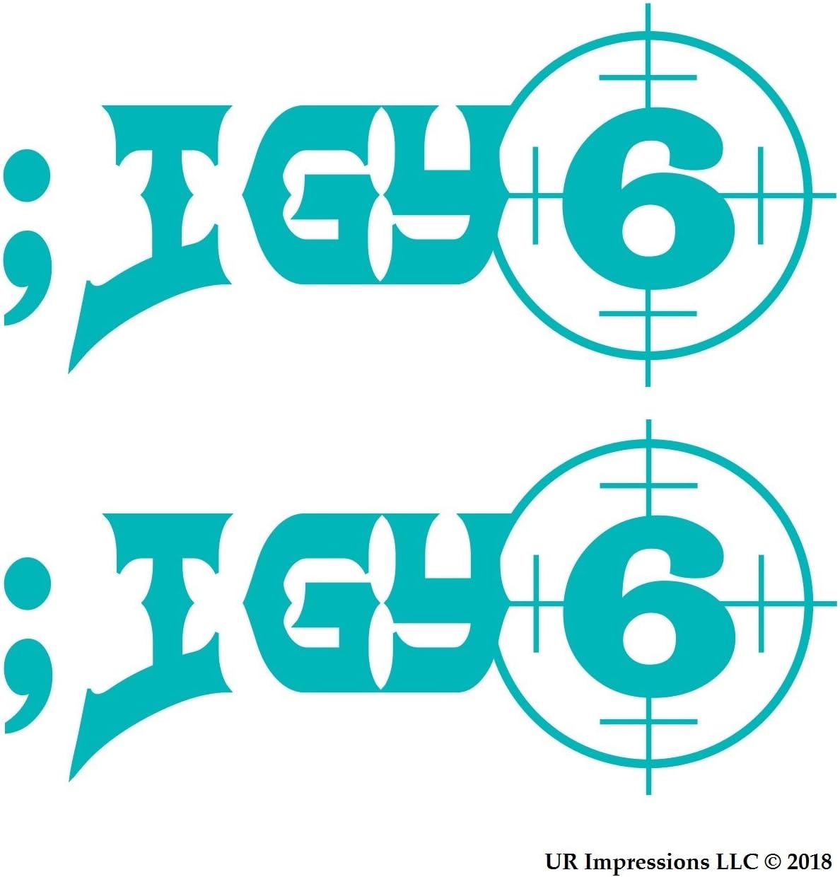 Teal ;IGY6 - I Got Your 6 2-Pack Decal Vinyl Sticker Graphics|UR Impressions|Car Truck SUV Van Wall Window Laptop|Teal|6 X 2.7 Inch|URI625