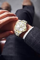 OLEVS Watch for Men Diamond Business Dress Analog