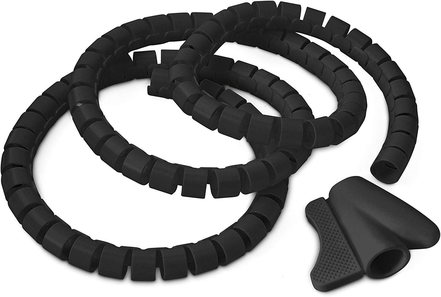 Relaxdays Guaina per Cavi, Flessibile, 1.5 m, 6 Cavi, con Aiuto per Applicazione, Plastica, Nero Relaxdays Guaina per Cavi, Flessibile, 1.5 m, 6 Cavi, con Aiuto per Applicazione, Plastica, Nero