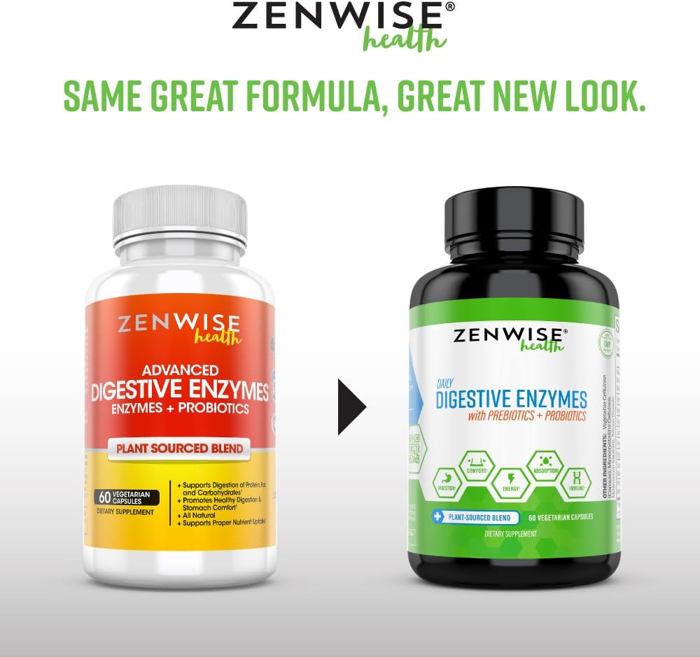 Zenwise Health Digestive Enzymes Plus Prebiotics & Probiotics Natural