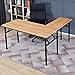 Need L Shaped Desk, Folding Computer Desk, 55 inches x 55 inches L Desk for Home Office, One-Step Assembly Foldable Table, Teak and Black