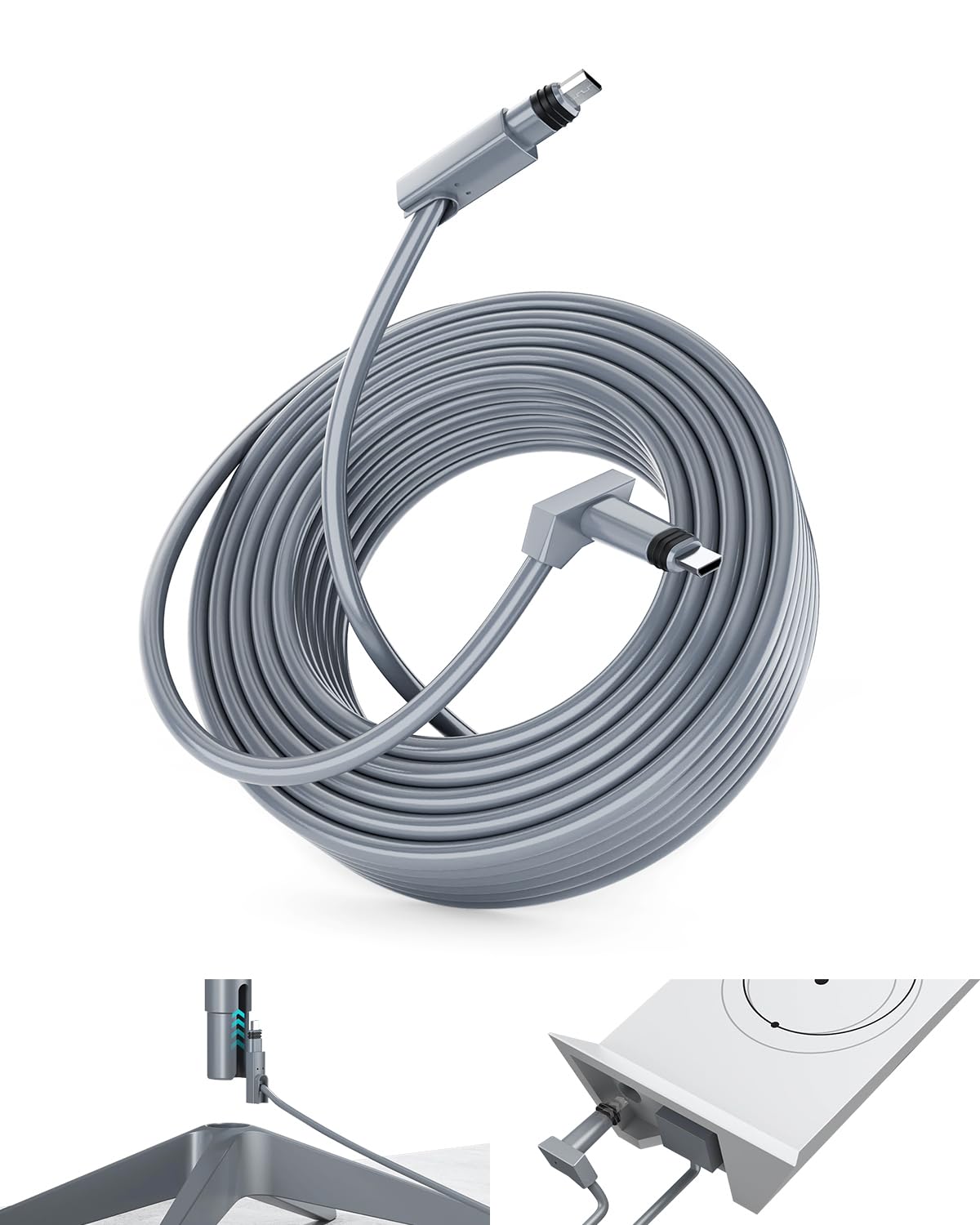 Photo 1 of 150FT/46M Starlink Gen? 2 Cable – Waterproof Replacement Extension Cord for Gen?2 Standard Kit, High?Speed Durable Gray Line for Rectangular Satellite?V2