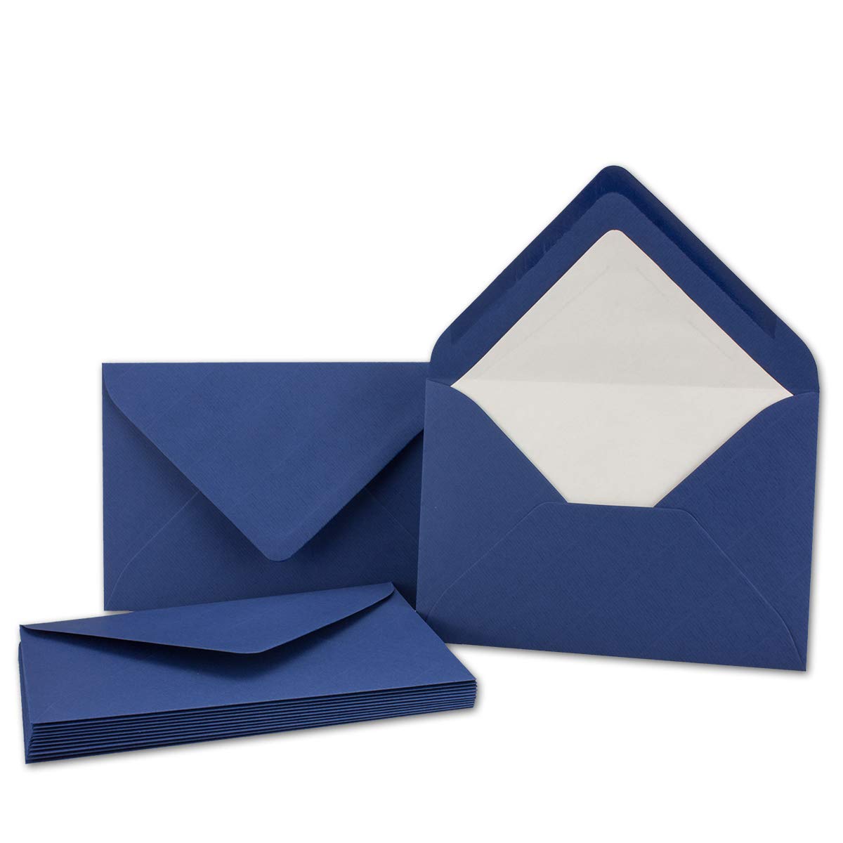 25 x Envelopes in Dark Blue - Envelopes in DIN B6-12.5 x 17.6 cm Ribbed Paper - Silk Lining for Christmas and Festive Occasions — image 1