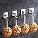 4-Pack 3M Self Adhesive Towel Hook Bathroom Kitchen Hanging no Holes Organizer Rack SUS304 Stainless Steel Brushed