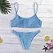 Leadmall Women Bandage Bikini Set, Ladies Two Pieces Ruched Push Up Swimsuit Solid Backless Swimwear with Cutoutthumb 2