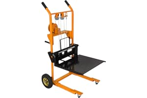 APOLLOLIFT Material Lift Winch Stacker, 440 lbs Capacity 35.4" Lifting Height, Manual Stacker Pallet Jack Truck Dolly with Swivel Casters and Lift Plate