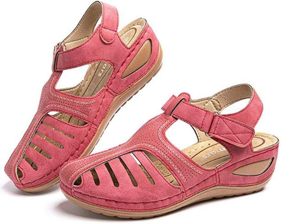 ladies red walking sandals