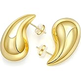 18K Gold Plated Teardrop Dupes Earrings for Women, Water Drop Dangle Earrings, 925 Sterling Silver Post Earrings, Valentine's Day Gift Jewelry for Women