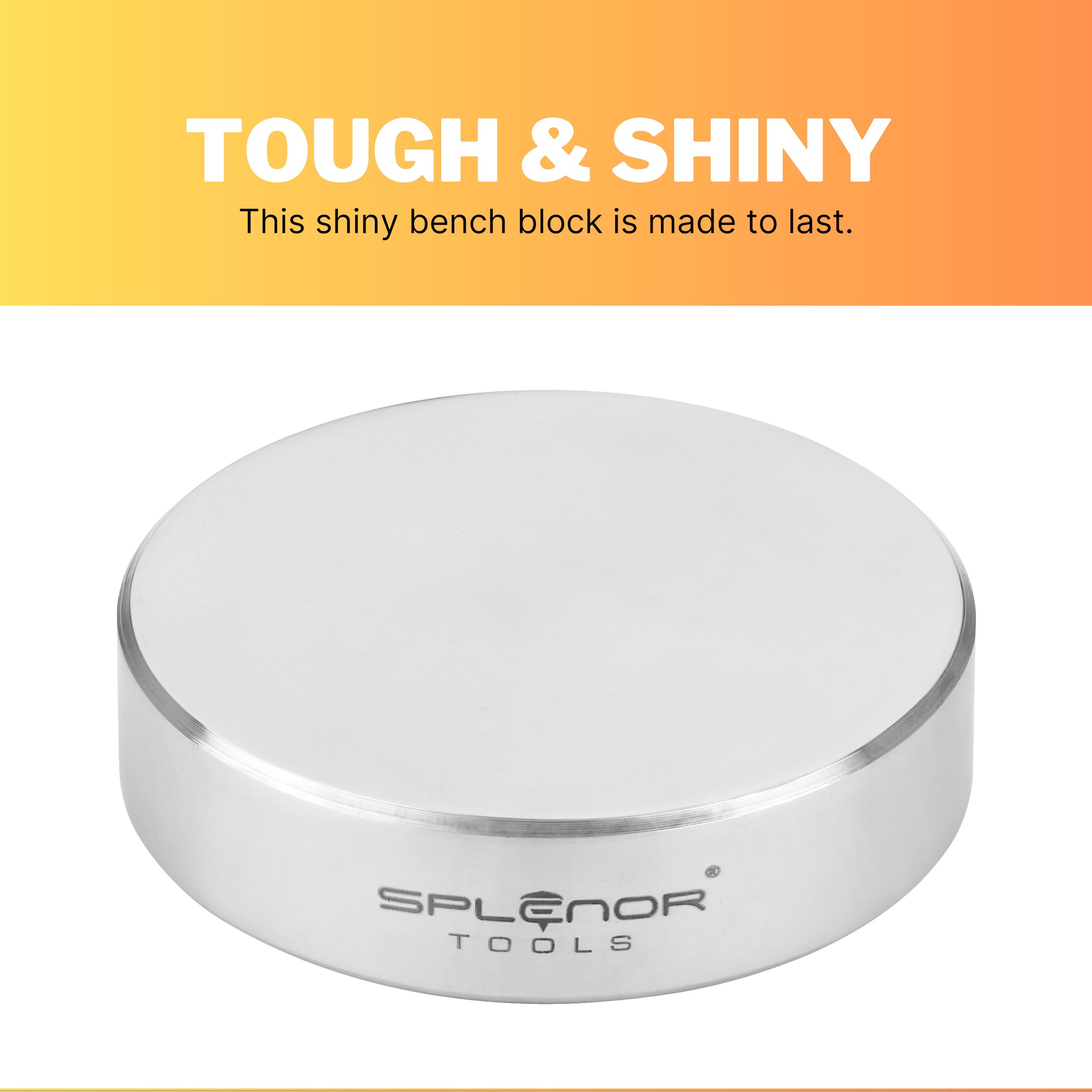 Splenor Tools Steel Bench Block - Flat Anvil Jewelers - Solid Metal Bench Block for Jewelry Repairing & Metal Stamping