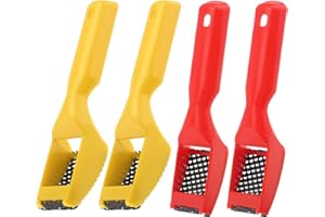 Omninmo 4pcs Surform Shaver Handy Hand Filing Razor Hand Tools Second-Cut Tooth Mill File Hand Plane Mini File Hand File, Red & Yellow