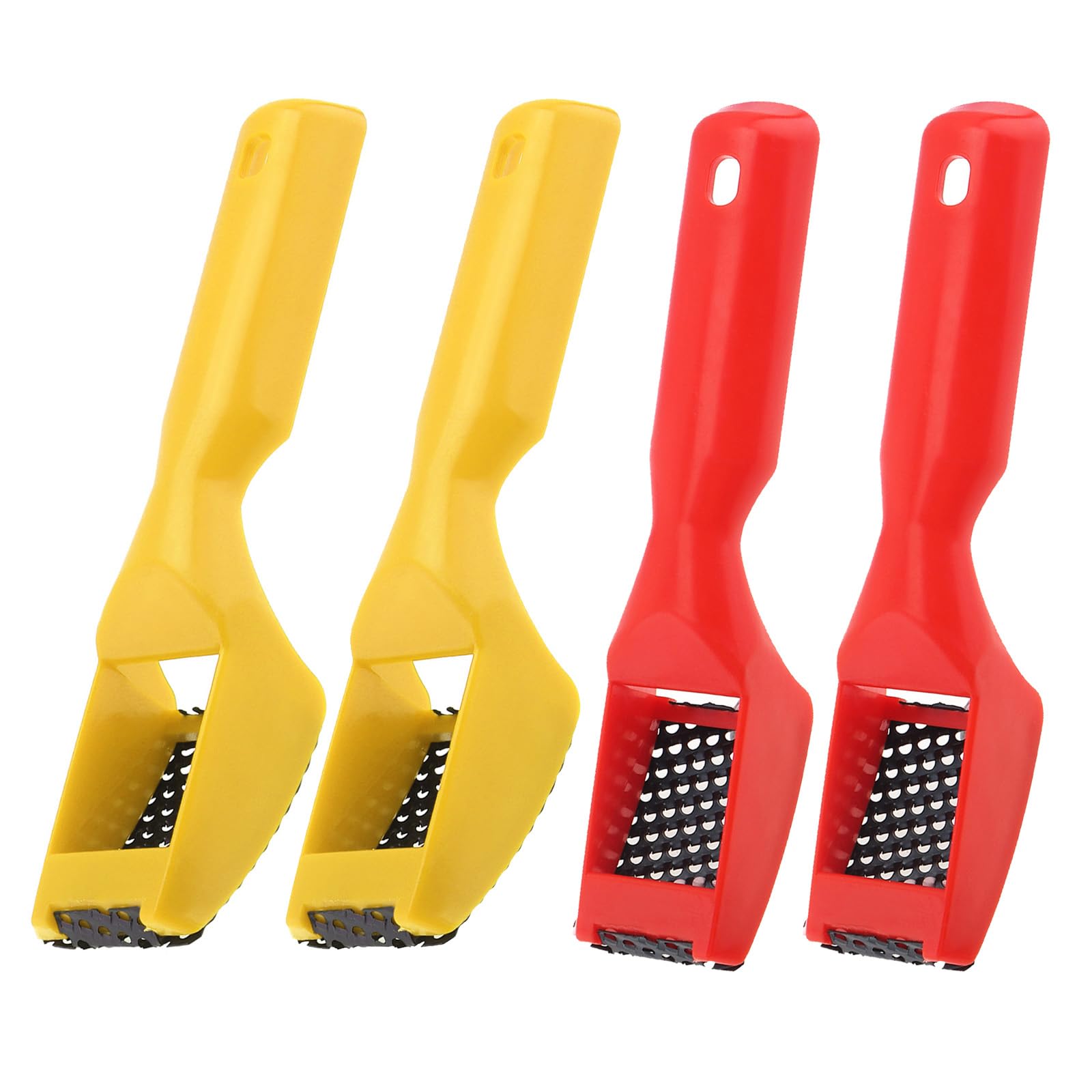 Omninmo 4pcs Surform Shaver Tool Hand Rasp Shaver Tool Multi-Rasp Shaver Second-Cut Tooth Mill File Hand Plane Mini File Hand File, Red & Yellow