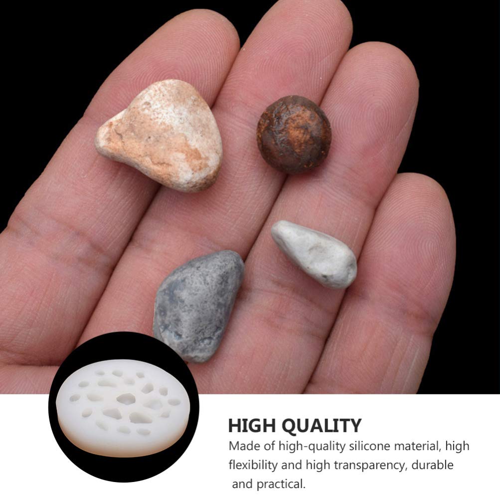 MILISTEN Silicone Stone Rock Mold River Pebble Molds 20 Cavity Stone Making Non Stick Mold DIY Art Craft Irregular Shaper Form Molds