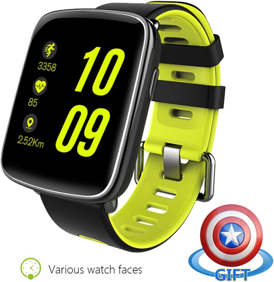 RANDTK GV68 Smart Watch with CPU Compatible with iOS No SIM Card and Android and Camera Support Bluetooth Heart Rate Sensor and Build in Battery. (Green)