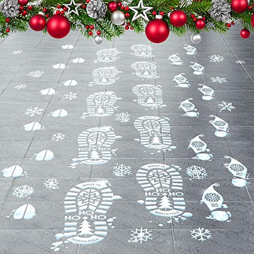 Colonel Pickles Novelties Santa Footprints - 90 Ct Footprint Floor Stickers Kit Reindeer & Elf