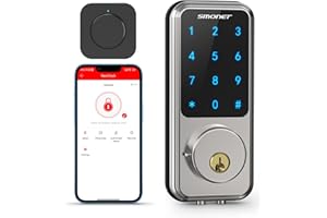 SMONET WiFi Keyless Entry Door Lock Deadbolt Bluetooth Electronic and Touchscreen Keypad, Featuring App Work with Alexa Google Home for Front Door Hotel