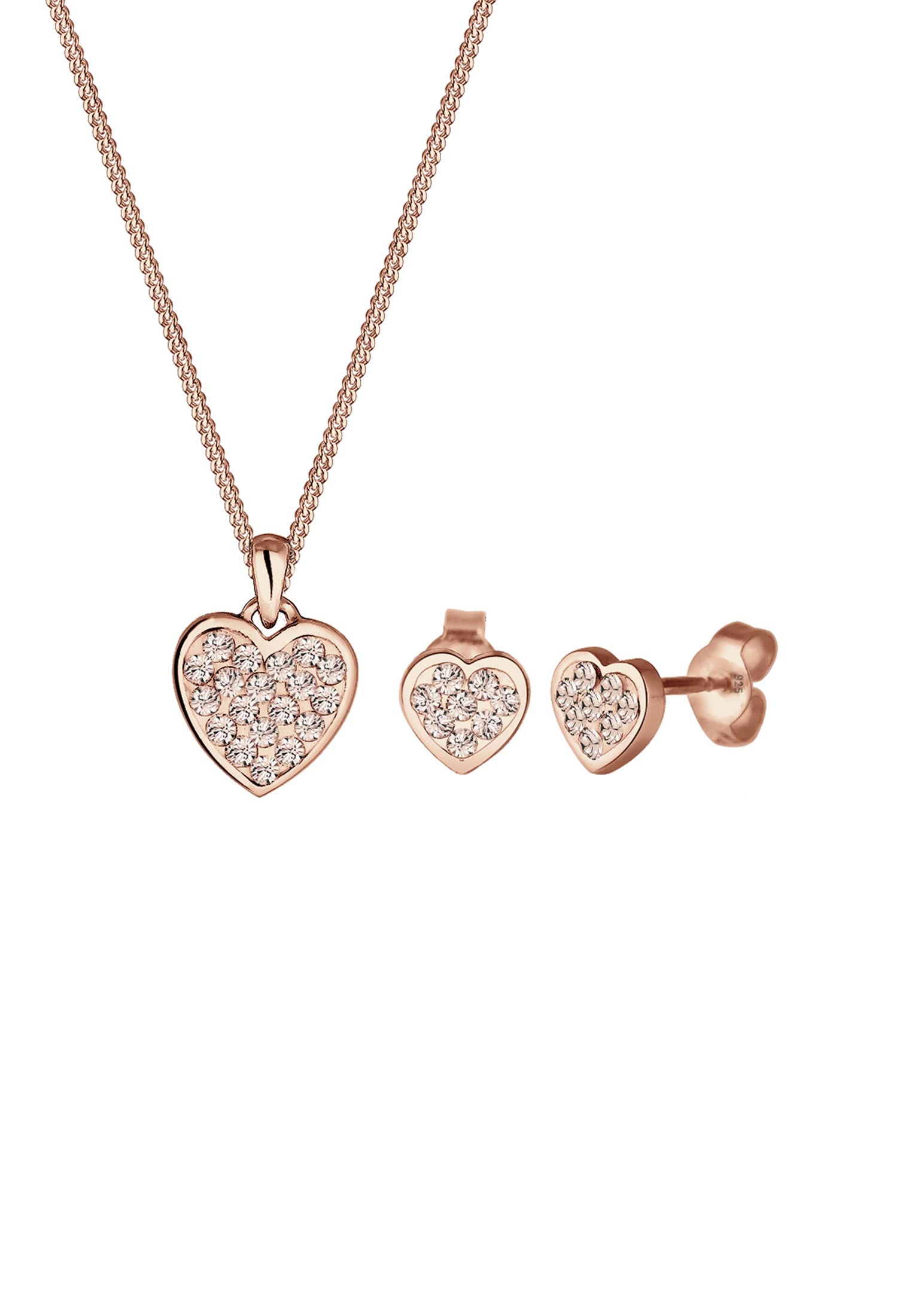 Elli Jewelry Set Heart Crystals Gift Idea