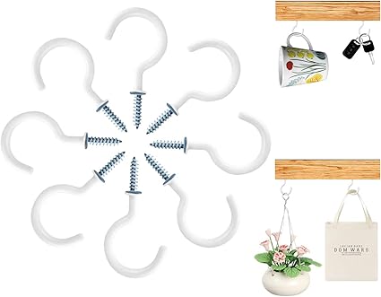 Amazon Com 15 Pcs Ceiling Hooks Screw Hooks 2 Inches Steel Vinyl