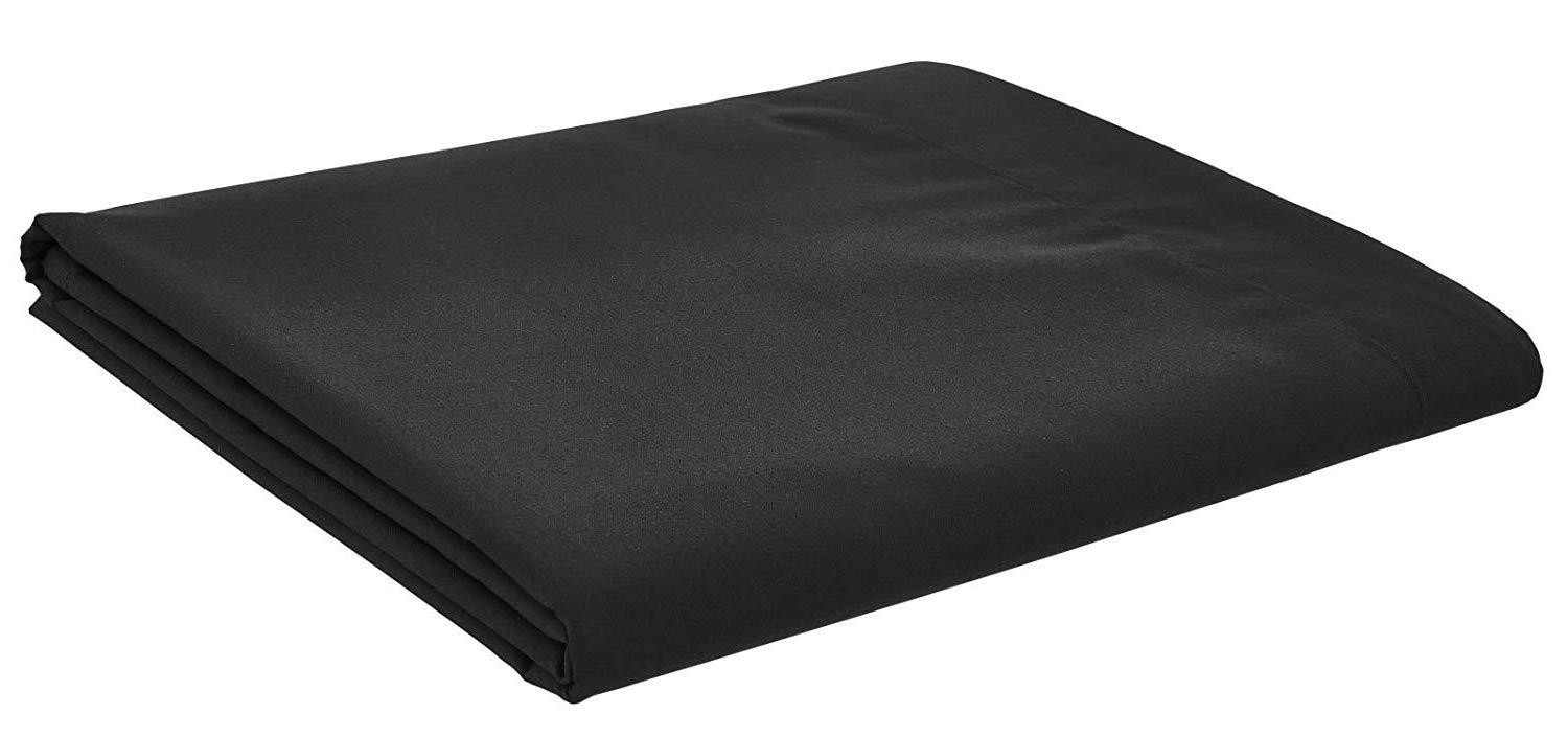 AmigoZone Easycare Pollycotton Percal Flat Sheet, King - Black โ image 1