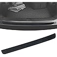 Sinytuto 1 PC Car Trunk Protection Strip, 35" x 2.75" Sports Soft PVC Rear Bumper Wear-Resistant Scratch-Resistant Anti-Collision Sticker, Decorative Modification Accessories, for Cars SUVs (Black)
