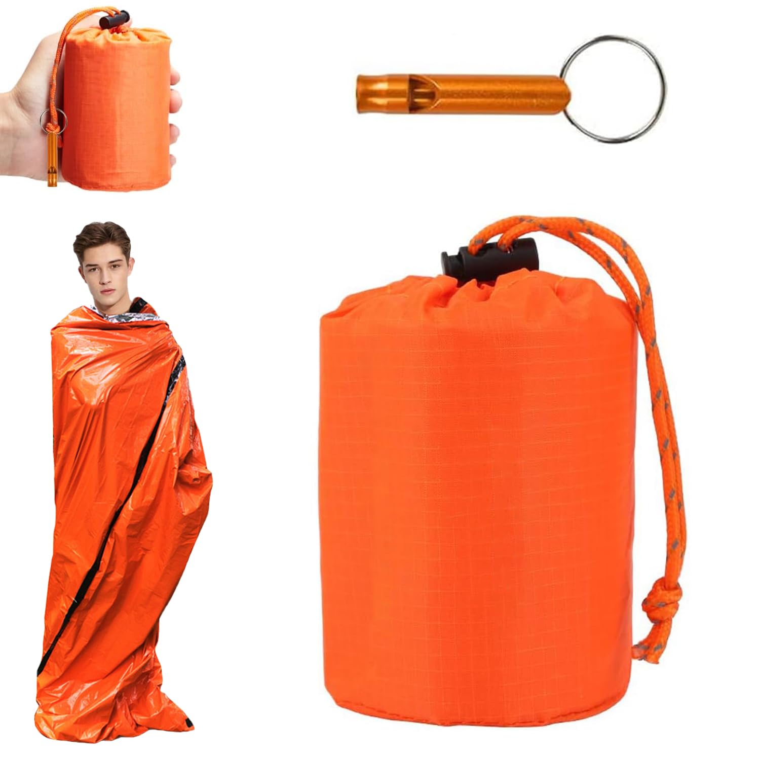 JOYVOX Survival Bag, Bivvy Bag, Emergency Blanket, Bothy Bag, Waterproof and Windproof Thermal Sleeping Bag for Outdoor Survival, Hiking, and Camping