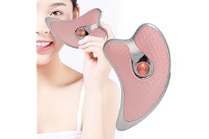 Zyyini Microcurrent Facial Scraper Massager, 2 in 1 Household Electric Guasha Board, Face Lifting Firming Beauty Scraping Instrument Facial Scraping Massage Tool for Women(Pink)