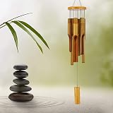 ASTARIN Bamboo Wind Chimes Outdoor 30" Deep Tone Zen Garden Wood Windchime view 2