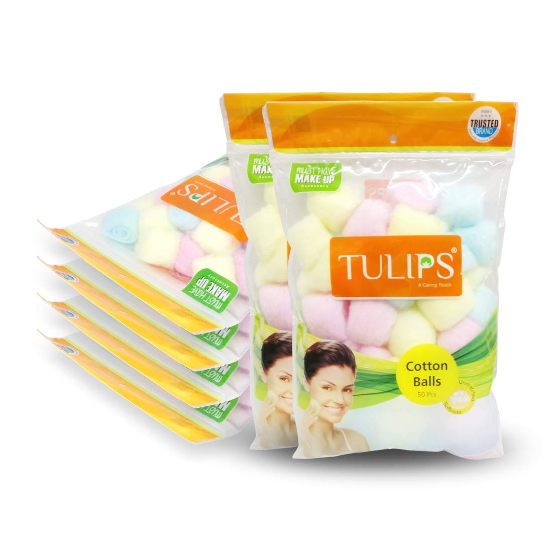 Buy TULIPS 50 Multicolor Cotton Balls in a Ziplock Bag (Pack of 6