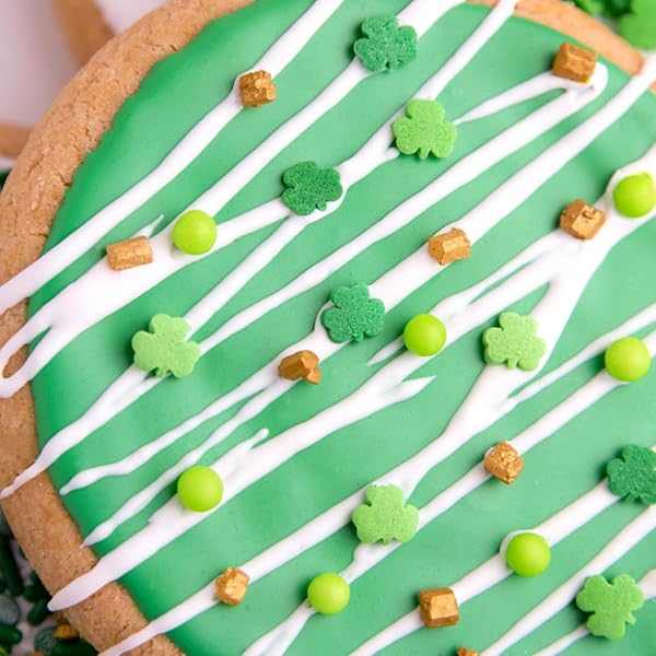 SWEETS INDEED ST PATRICKS DAY SHAMROCK SPRRINKLES, CLOVER GREEN QUINS – 10 OUNCES BULK DECORATIVE SPRINKLES FOR BAKING & DECORATING CUPCAKES, COOKIES, CAKES & DESSERTS
