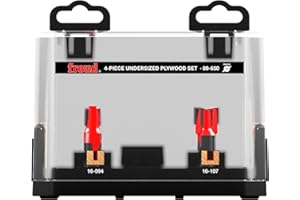 Freud 89-650 Four Piece Undersized Plywood Router Bit Set 1/2-Inch Shank Ideal for 1/4-Inch to 3/4-Inch Plywood with Tico Hi-