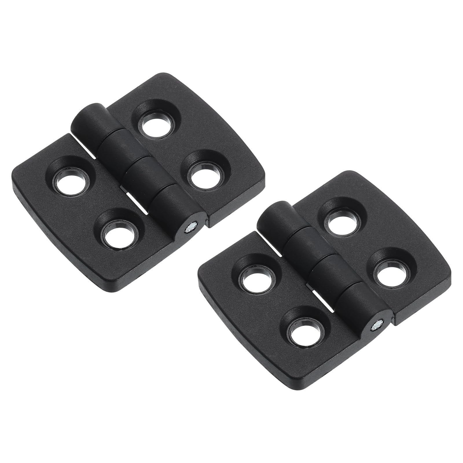 Photo 1 of uxcell 2Pcs Torque Hinge, 40x30x4mm Nylon Adjustable Position Control Hinges, Self-Closing Door Hinges with 5mm Hole for Electronics Box Wooden Furniture Cabinet Hardware, Black