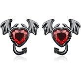 CRWENG Bat Earrings for Women Sterling Silver Black Bat Stud Halloween Earrings Small Cute Animal Stud Jewelry Mother's Day Christmas Gifts for Women