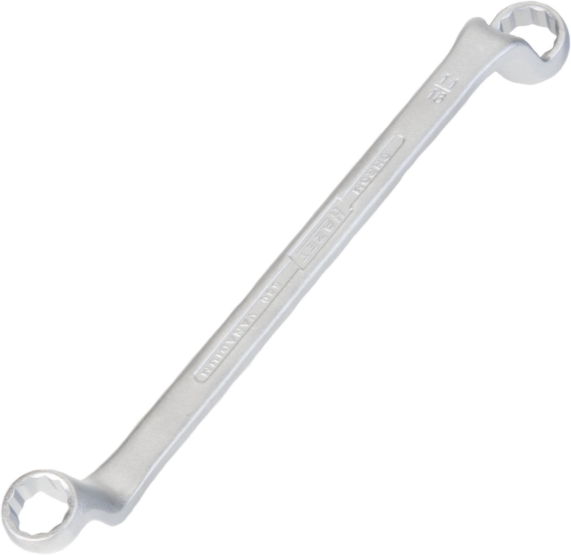 HAZET 630A-19/32X11/16 255 mm 12-Point Profile Polished Head Double Box-End Wrench - Chrome-Plated