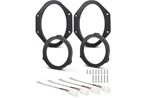 NuIth 6x9 Inch Front Door Speaker Bracket Wire Adapter + 6.5 Inch Rear Speaker Wiring Spacer kit for 2017-2024 Ford F150/F250