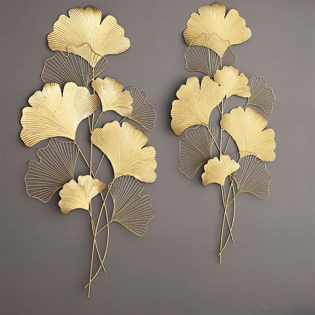 zyl Beautiful gold ginkgo leaf wall hanging metal sculpture metal