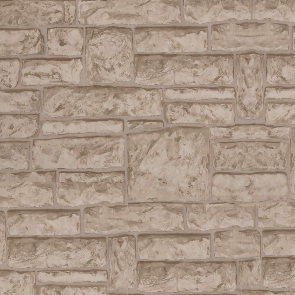 Dundee Deco AZ-B2636A_53 Distressed Stone Old Brown Slate Peel and Stick Self Adhesive Removable Wallpaper, Roll 18 ft. X 21 in. (5.5m X 53cm), 31.4 sq. ft. (2.9 sq. m)