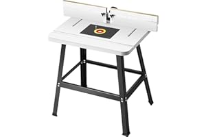 VEVOR Precision Router Table System, 31.5 in x 23.9 in, Routing Table Accessory Kit with Adjustable Fence, MDF Top, Sturdy Metal Base, Dust Collection Port, Compatible with Routes & Various Drill Bits