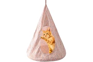 CXYYXF Breathable Cat Hammock Bed Comfortable Hanging Pet Hammock Bed Swing for Cats Small Dogs Rabbits (Pinkish-Orange,Large)