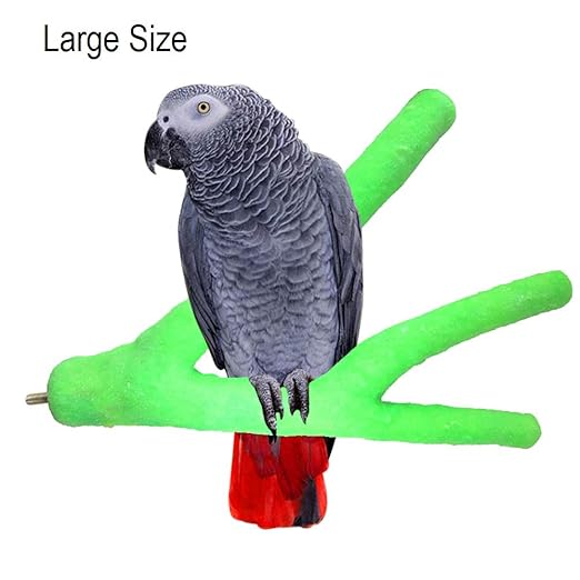 asd Sand Perch for Birds Toys, Natural Wood Sandpaper Bird Perch Nail File, Large