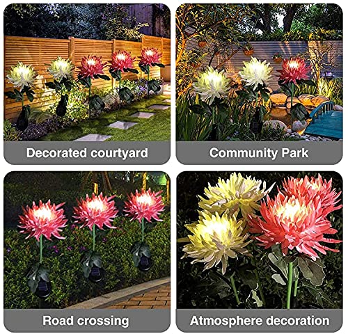 Youyuekefu 1 / 3pcs Solarbetriebene Blumen-Chrysanthemen-Lichter,Led KüNstliche Chrysantheme Garden Lichter,wasserdichte… – Bild 3