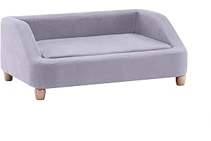 Critter Sitters 36-In. Microfiber Gray Rectangular Dog Sofa for Medium-Sized Dogs, Stylish and Modern Elevated Dog Bed, Durable and Easy to Clean Dog Sofa Bed, Cushioned Dog Sofas & Chairs