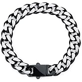 YAMI Bracelets for Men, Cuban Link Chain Diamond-Cut Bracelet, Titanium Steel Mens Jewelry Cool Stuff, Gifts For Boyfriend/Husband/Father On Anniversary/Birthday 7.5/8/8.5/9 Inches, Gold/Blue/Black B0C1B4WZJB