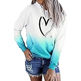 HVEPUO Womens Hoodies Fall Long Sleeve Drawstring Pullover Tops With Pockets Girls' Fashion Loose Casual Sweatshirt For Women