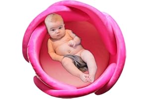 SZCQ Baby Bath Lotus Cushion Sink Bather Petal Newborn Bathtub Mat Bathing Tub Seat Support Lounger Flower Bathing Pad Non-Slip Safety Sink Insert Tub Hot Pink